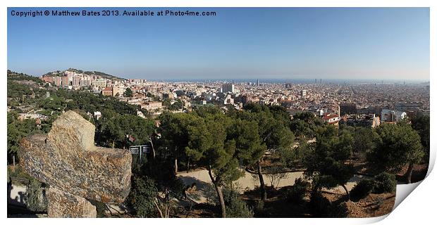Barcelona Panorama Print by Matthew Bates
