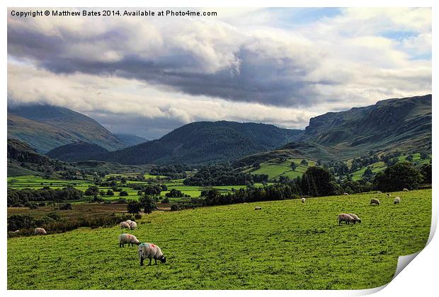 View from the Castlerigg Stone Circle Print by Matthew Bates