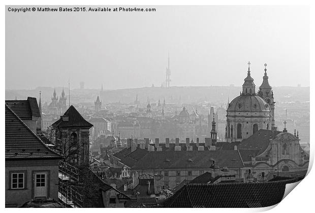 Prague skyline Print by Matthew Bates