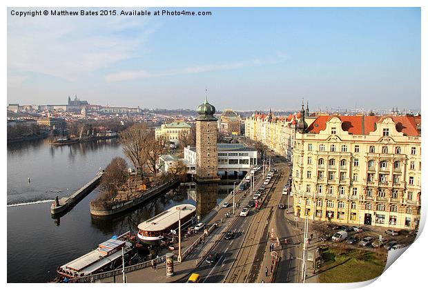 Vltava River and Prague Castle Print by Matthew Bates