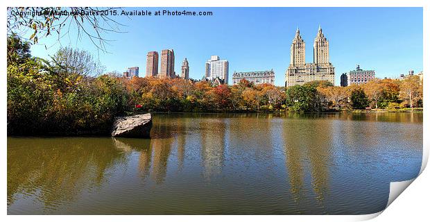 Central park reflections Print by Matthew Bates