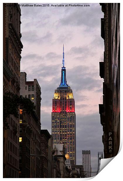 Empire State Building Print by Matthew Bates