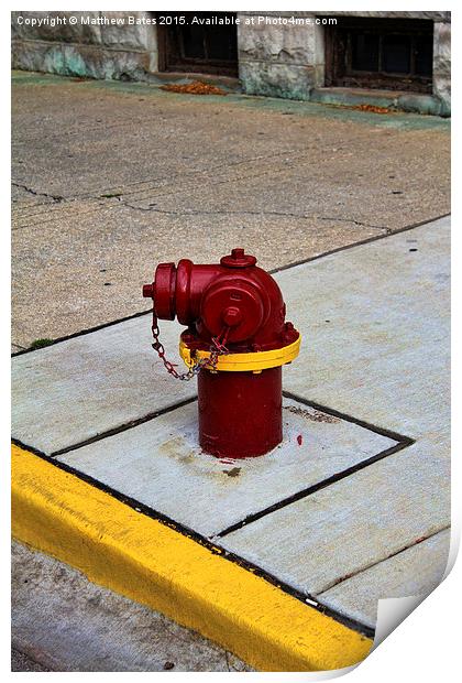 Fire Hydrant Print by Matthew Bates