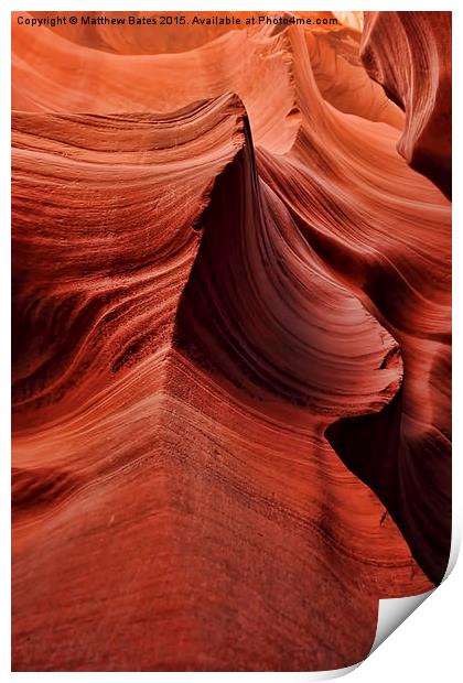 Antelope Canyon Ridges Print by Matthew Bates