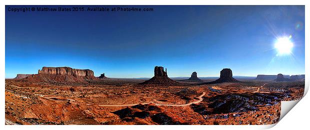 Monument Valley Panorama Print by Matthew Bates