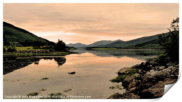 Loch Leven Sunset 2 Print by John Biggadike