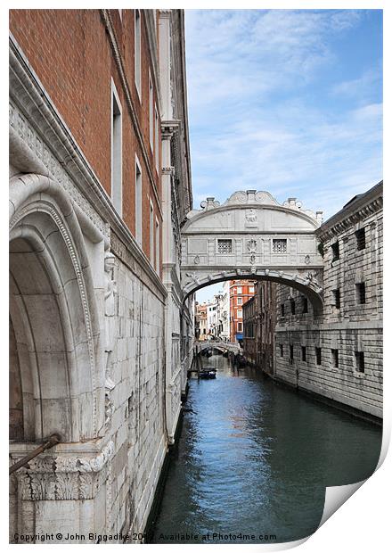 Bridge of Sighs 2 Print by John Biggadike