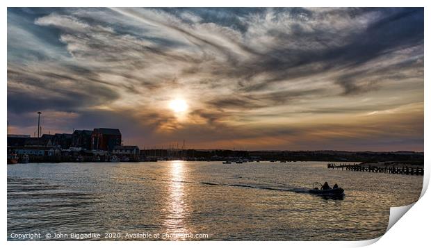 Amble Sunset Print by John Biggadike