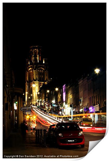 Park Street Bristol at night Print by Dan Davidson