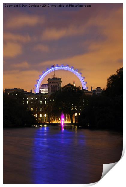 London Eye from St James Print by Dan Davidson