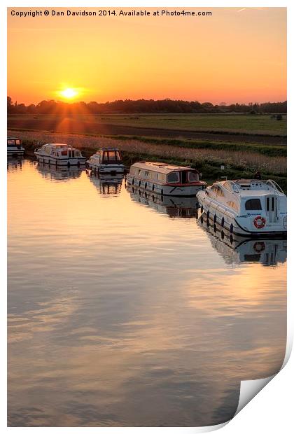 Sunset at Acle Bridge Print by Dan Davidson