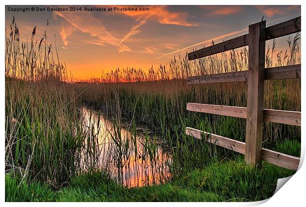 Norfolk sunset Print by Dan Davidson