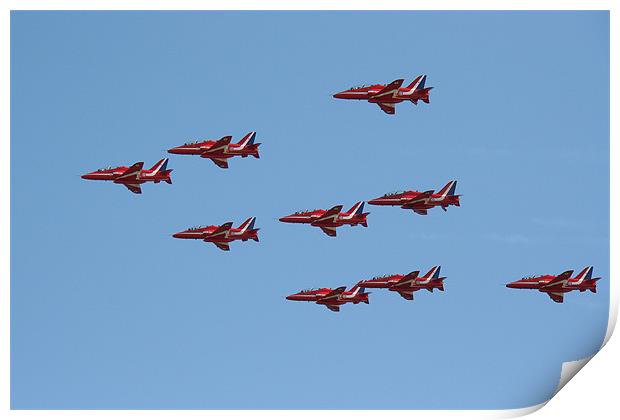 Red Arrows Full Group Print by Dan Davidson