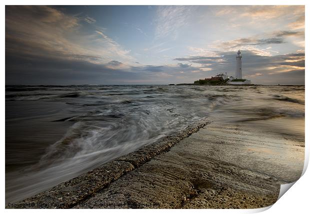 St. Mary Lighthouse Print by R K Photography