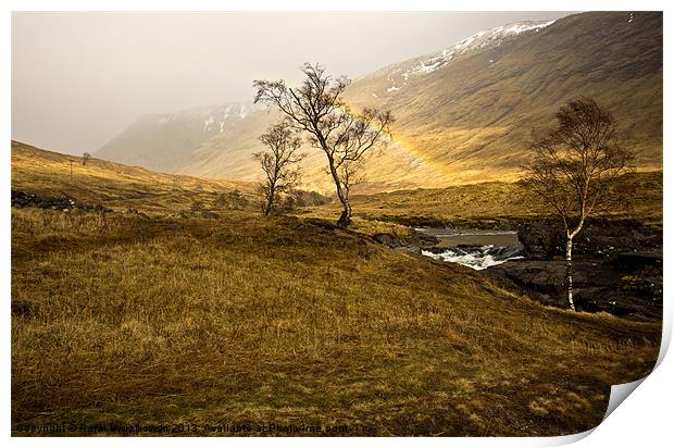 Scottish Highlands Rainbow Print by R K Photography