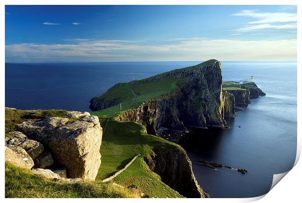 Neist Point Lighthouse Print by R K Photography
