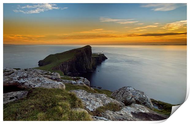 Neist Point Lighthouse Print by R K Photography