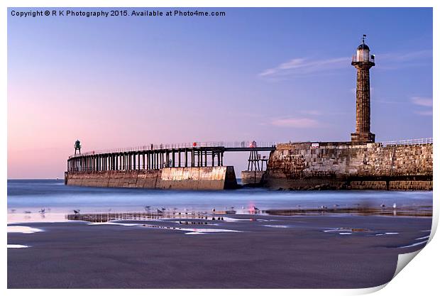  Whitby sunset Print by R K Photography