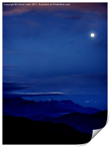 Moon Shine Print by Kamal Joshi