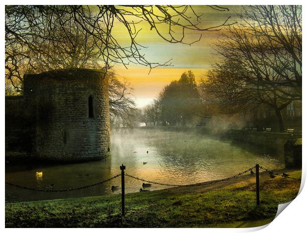 Bishops Palace - Wells. Print by Heather Goodwin
