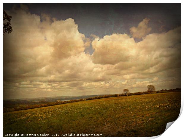Clouds Over Blagdon Lakes. Print by Heather Goodwin