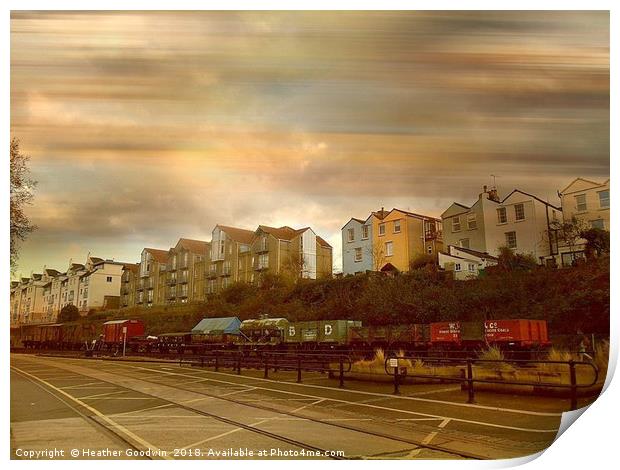 Dockside Train Print by Heather Goodwin