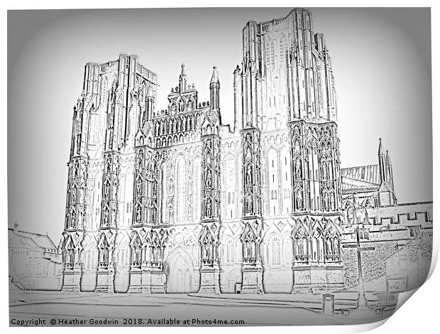 Wells Cathedral Print by Heather Goodwin