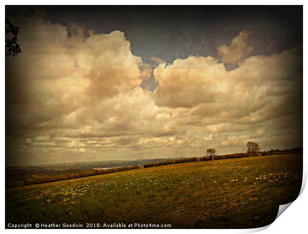 Clouds Over Blagdon Lake Print by Heather Goodwin