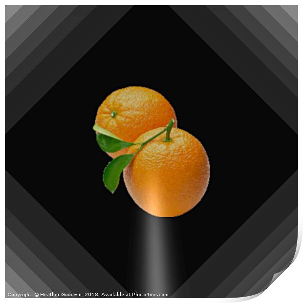 Orange on Black Print by Heather Goodwin