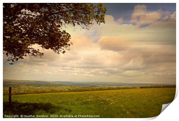 On Top of Blagdon Lakes Print by Heather Goodwin