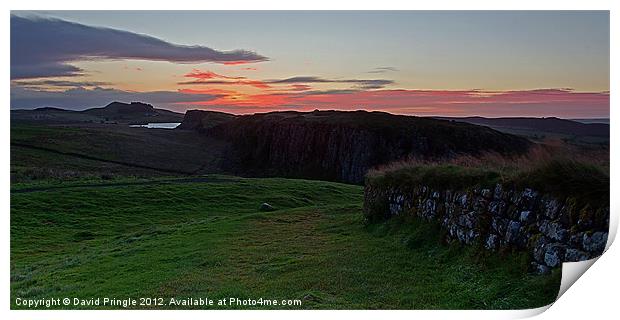 Roman Wall Sunrise Print by David Pringle