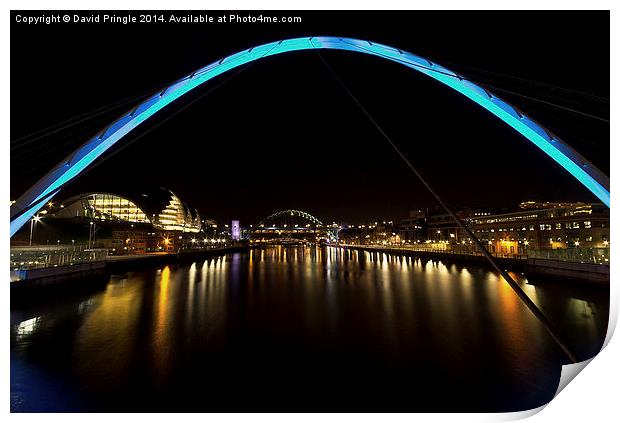 Newcastle Quayside and Sage Gateshead Print by David Pringle