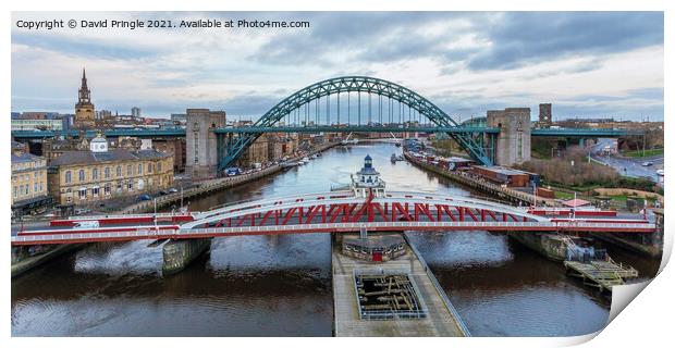 Newcastle Quayside Bridges Print by David Pringle