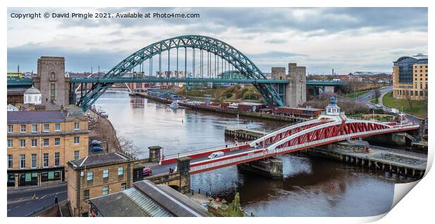 Newcastle Quayside Bridges Print by David Pringle