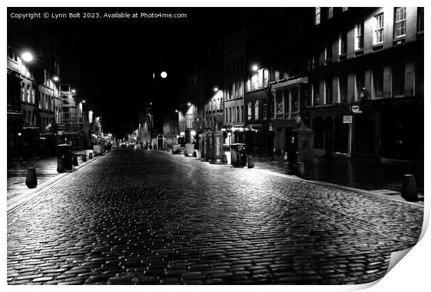 Streets of Edinburgh at Night Print by Lynn Bolt
