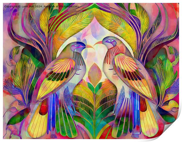 Love Birds Art Deco Style Print by Lynn Bolt