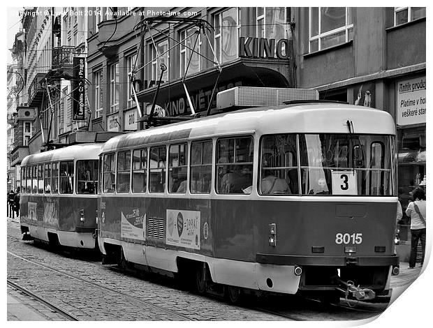 Prague Trams Print by Lynn Bolt