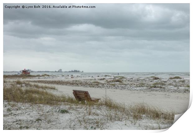 Windswept Lido Beach Florida Print by Lynn Bolt