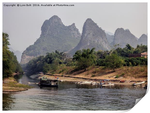 Fishermen on the Li River China Print by Lynn Bolt