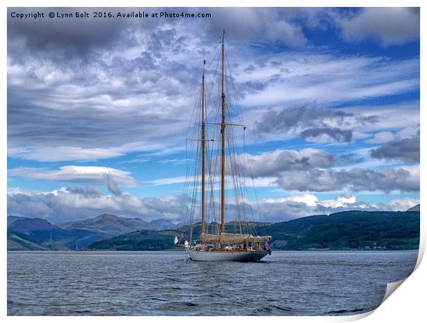 Sailing on Loch Long Argyll Scotland Print by Lynn Bolt