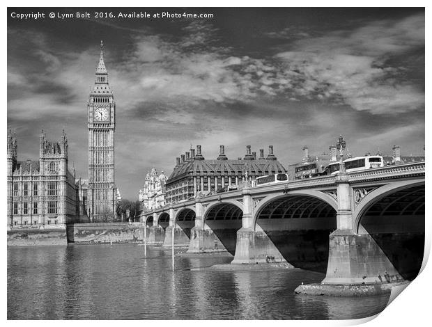 Westminster Bridge and Big Ben Print by Lynn Bolt