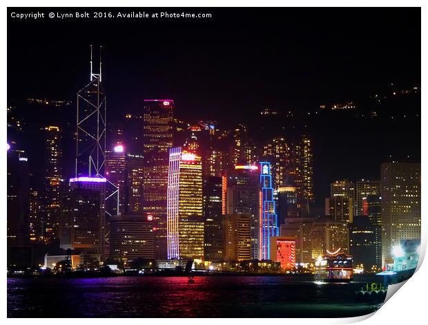Hong Kong at Night Print by Lynn Bolt