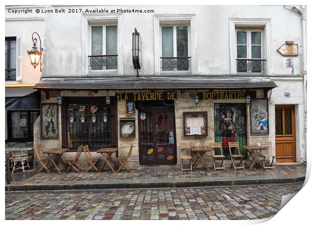Bar in Montmartre Paris Print by Lynn Bolt