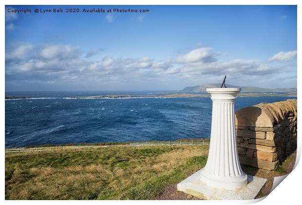 Sundial at Sumburgh Head Lighthouse Shetland Print by Lynn Bolt