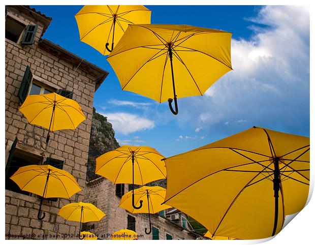Umbrellas Print by alan bain