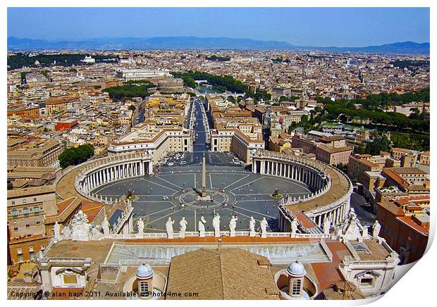 Rome, St. Peters Square Print by alan bain