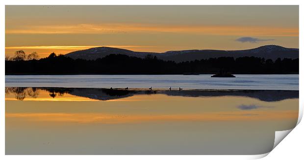 Loch of Skene sunset Print by alan bain