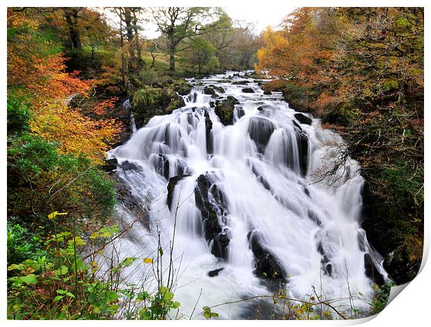  Swallow Falls, North Wales Print by Simone Williams