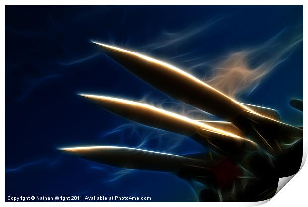 3 dark missiles Print by Nathan Wright