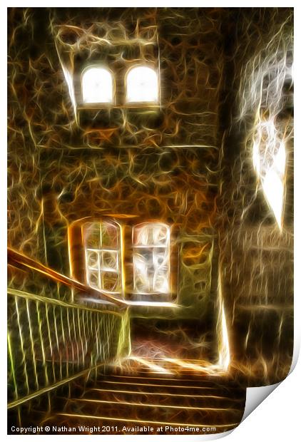 Abstract spooky stairs Print by Nathan Wright